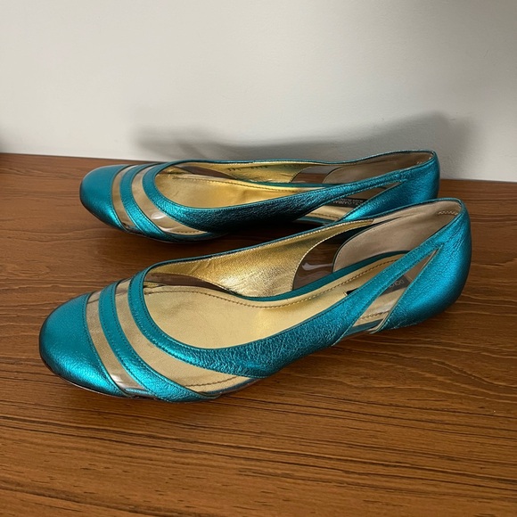 Dolce & Gabbana Metallic Striped See Through Clear Ballet Flats - Picture 2 of 16